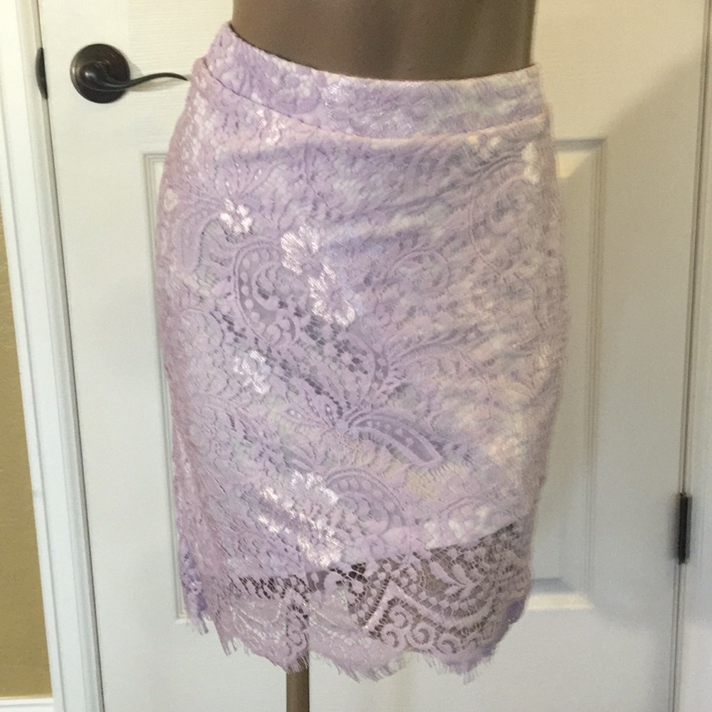 TOBI Trendy Lavender Lace Skirt 💜 M NWT